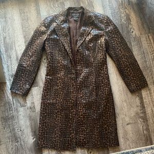 Faux snake skin brown coat